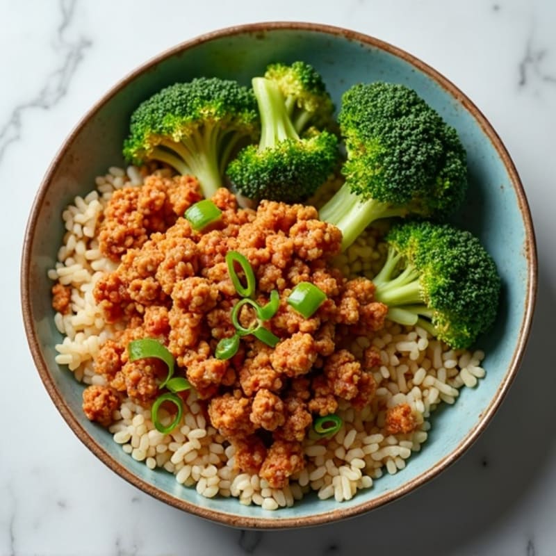 Ginger-Sesame Ground Turkey Rice Bowl