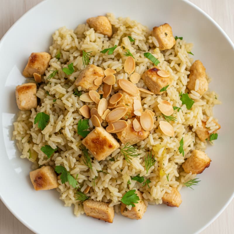 Lemon Herb Rice Pilaf with Toasted Almonds
