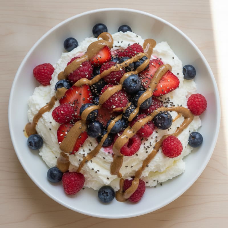 Greek Yogurt Protein Mousse with Mixed Berries