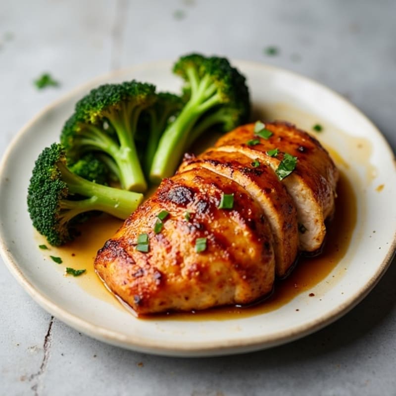 Sticky Soy-Ginger Glazed Chicken with Roasted Broccoli