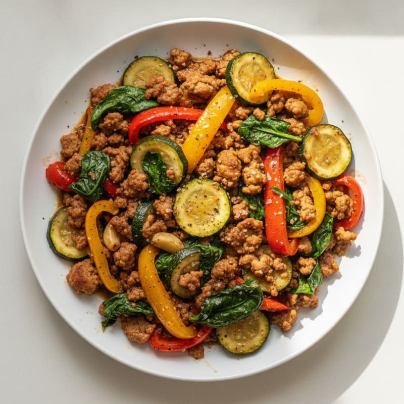 Savory Ground Turkey and Vegetable Skillet