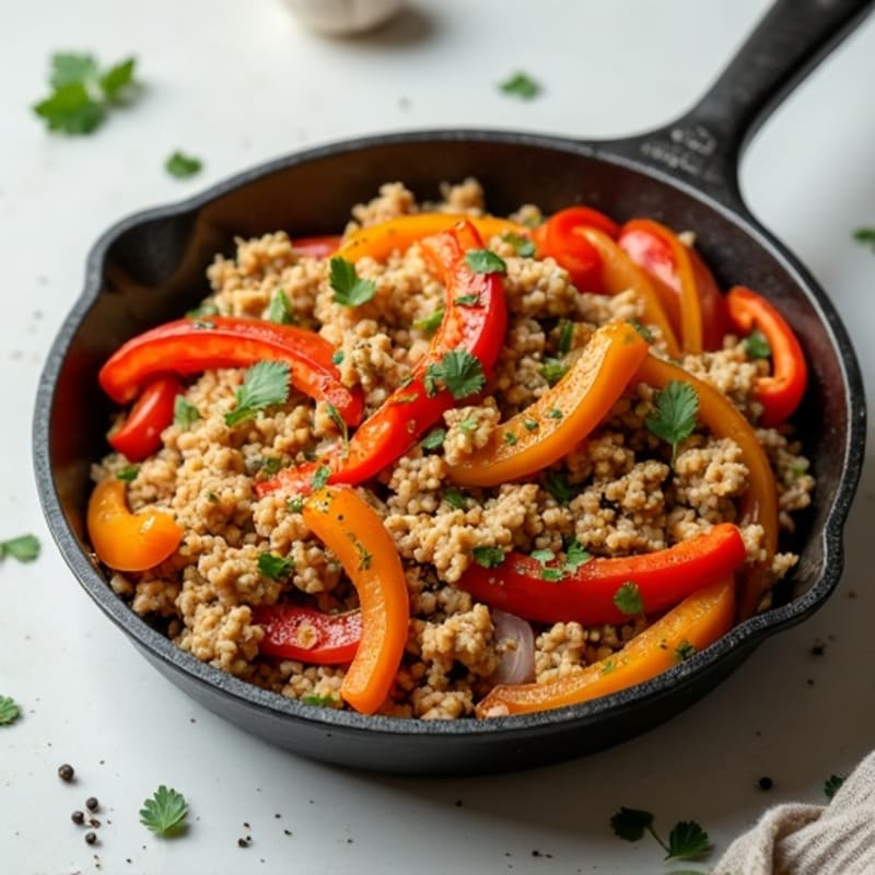 Herb-Seasoned Ground Chicken Skillet with Sweet Peppers