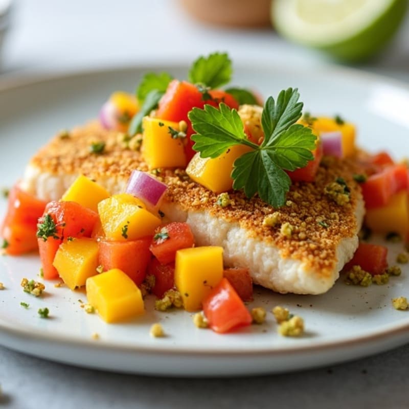 Crispy Pistachio-Crusted Mahi Mahi with Mango Salsa