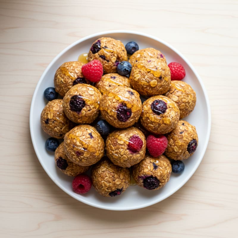 Protein Oat Balls with Mixed Berries