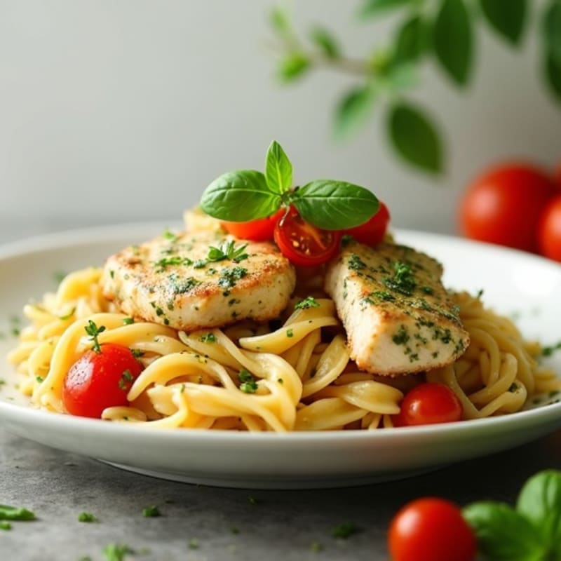 Creamy Pesto Chicken Pasta with Fresh Herbs