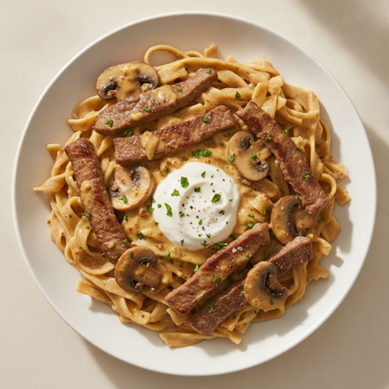 Classic Beef Stroganoff with Egg Noodles