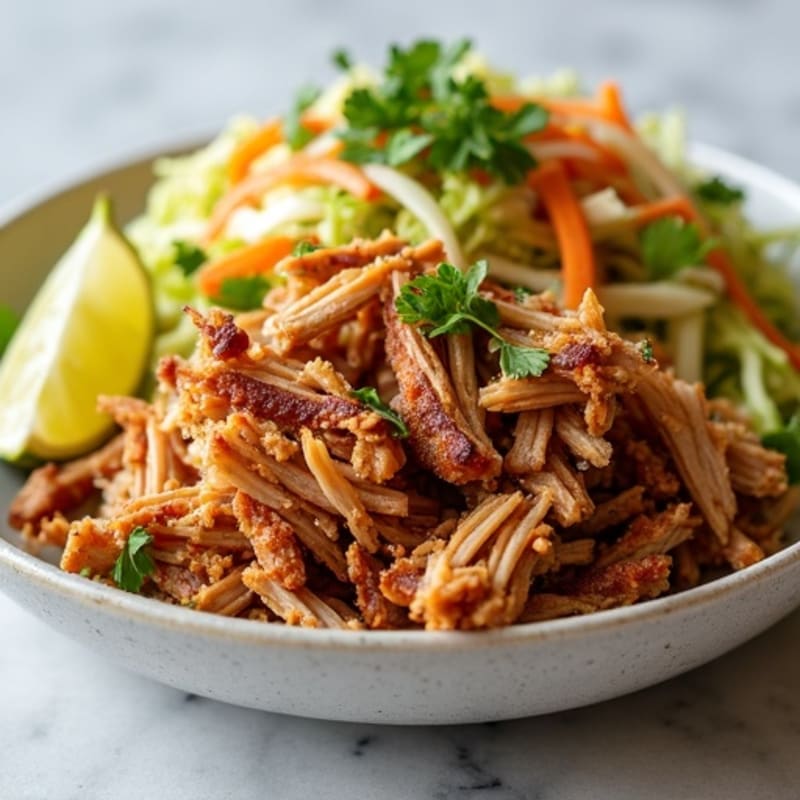 Crispy Shredded Pork with Fresh Cilantro Lime Slaw