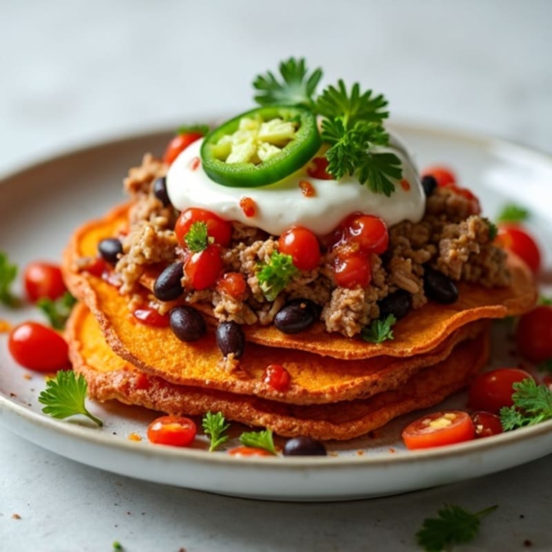Slow-Cooked Pulled Pork with Crispy Sweet Potato Nachos