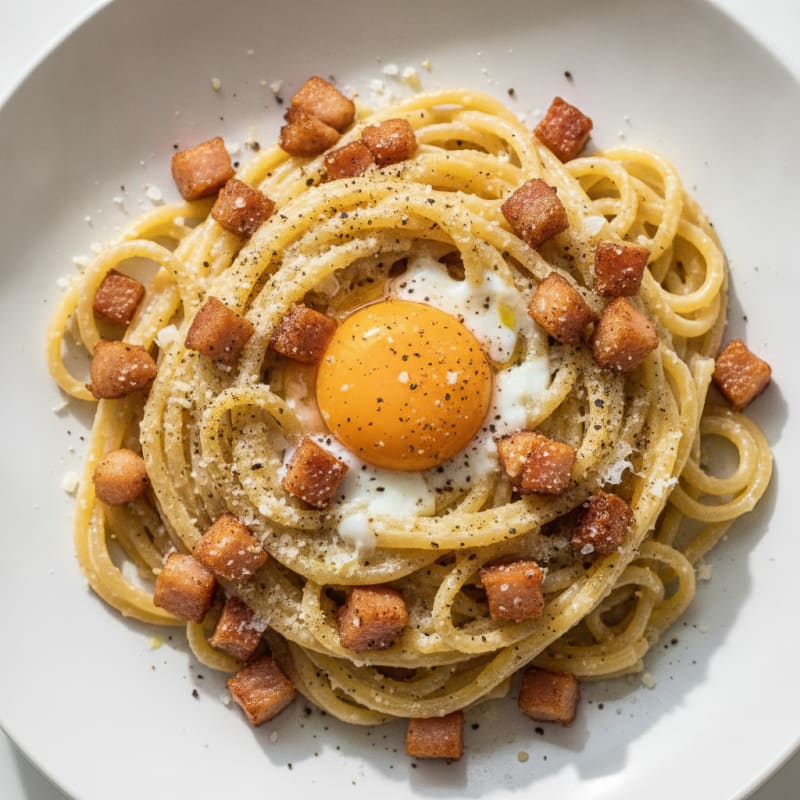 Classic Carbonara with Pancetta and Egg Yolk