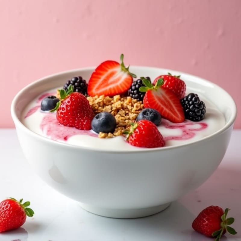 Creamy Greek Yogurt with Fresh Berries and Crunchy Granola
