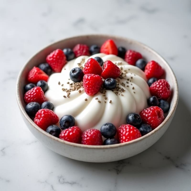 Creamy Greek Yogurt Protein Pudding with Berries