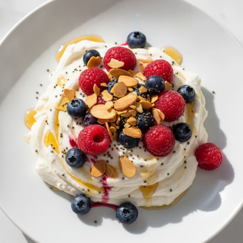 Silky Greek Yogurt Protein Mousse with Berries