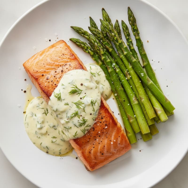 Pan-Seared Salmon with Lemon-Dill Sauce