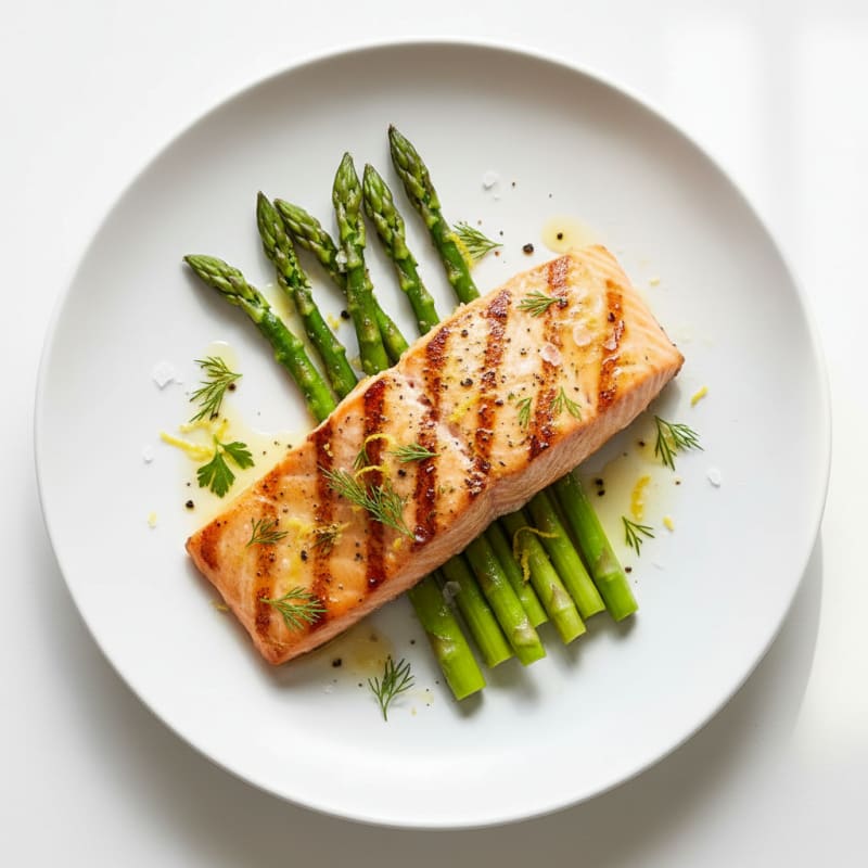 Lemon Herb Grilled Salmon with Asparagus