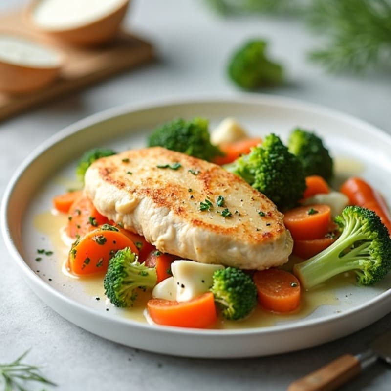 Healthy Creamy Chicken and Vegetable Bake