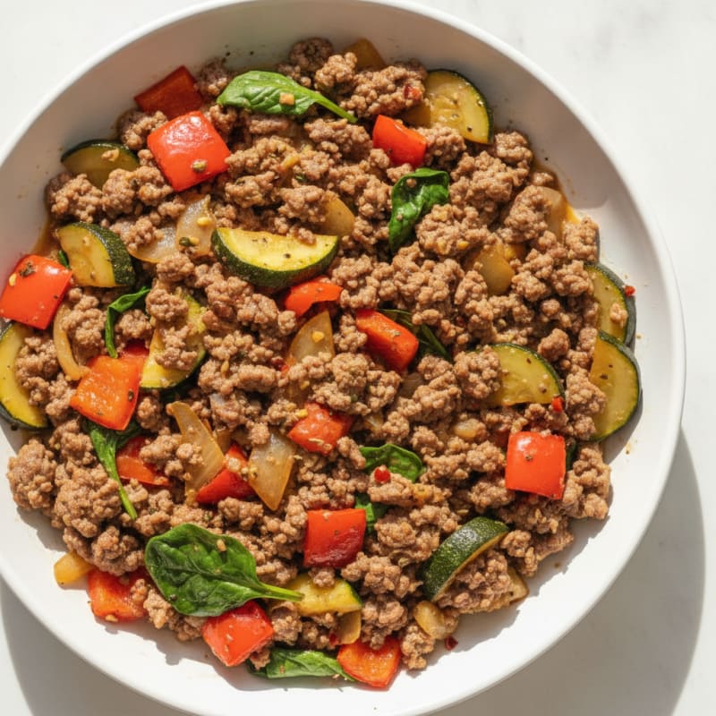 Savory Ground Beef and Vegetable Skillet