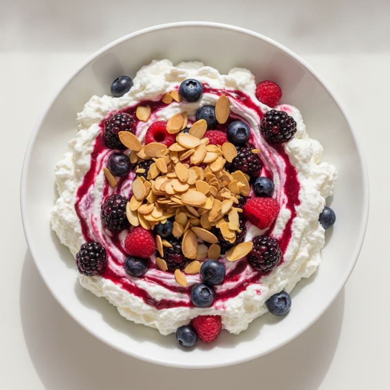 Creamy Greek Yogurt Protein Mousse with Mixed Berries