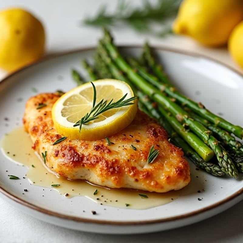 Crispy Lemon-Herb Chicken with Roasted Asparagus