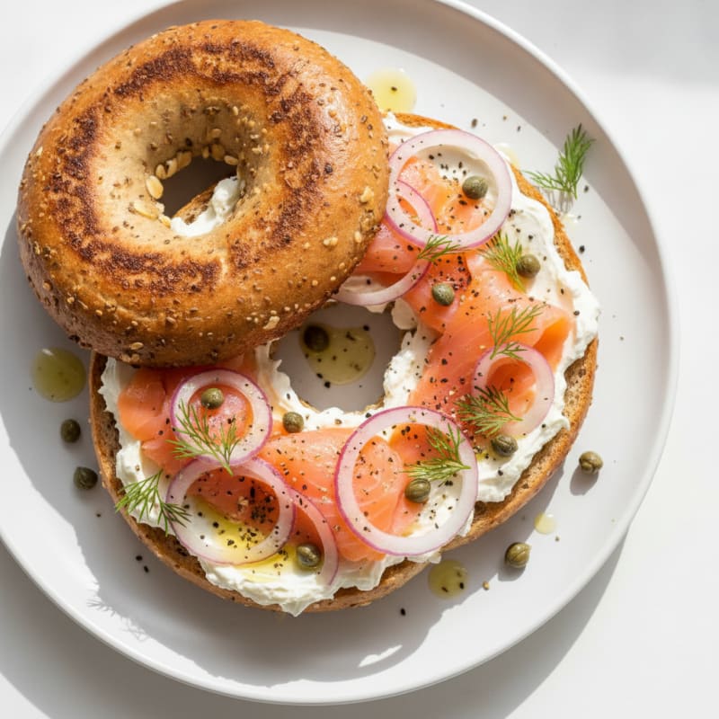 Classic Toasted Bagel with Cream Cheese