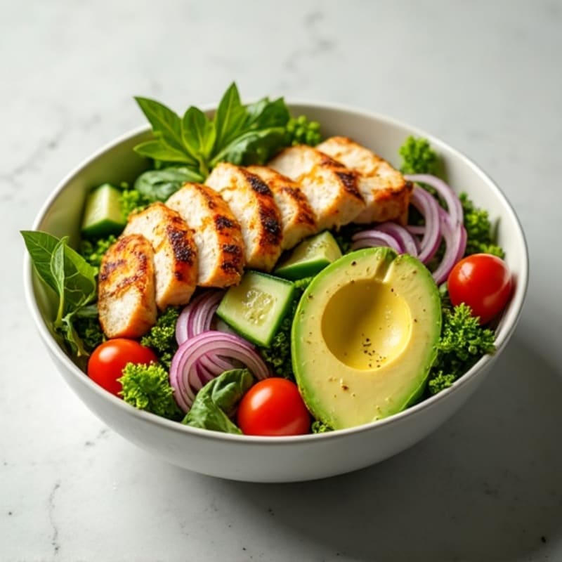 Crisp Chicken and Avocado Salad Bowl