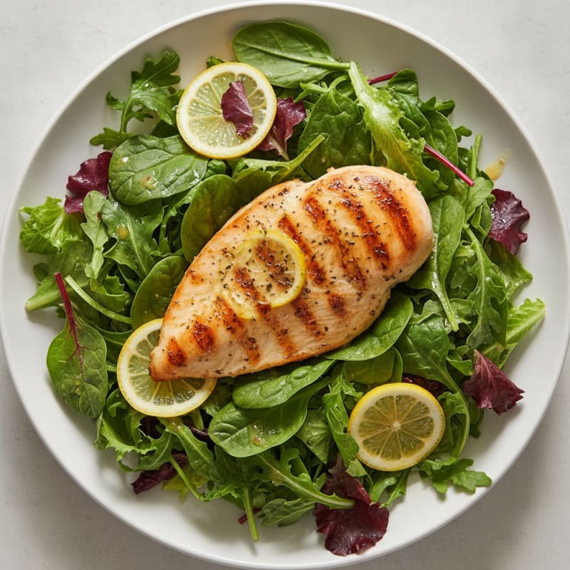 Grilled Chicken Breast over Mixed Greens