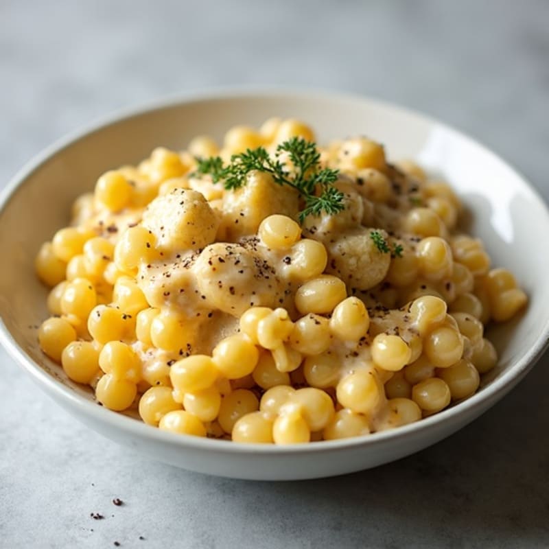 Creamy Cashew Cauliflower Alfredo with Chickpea Pasta