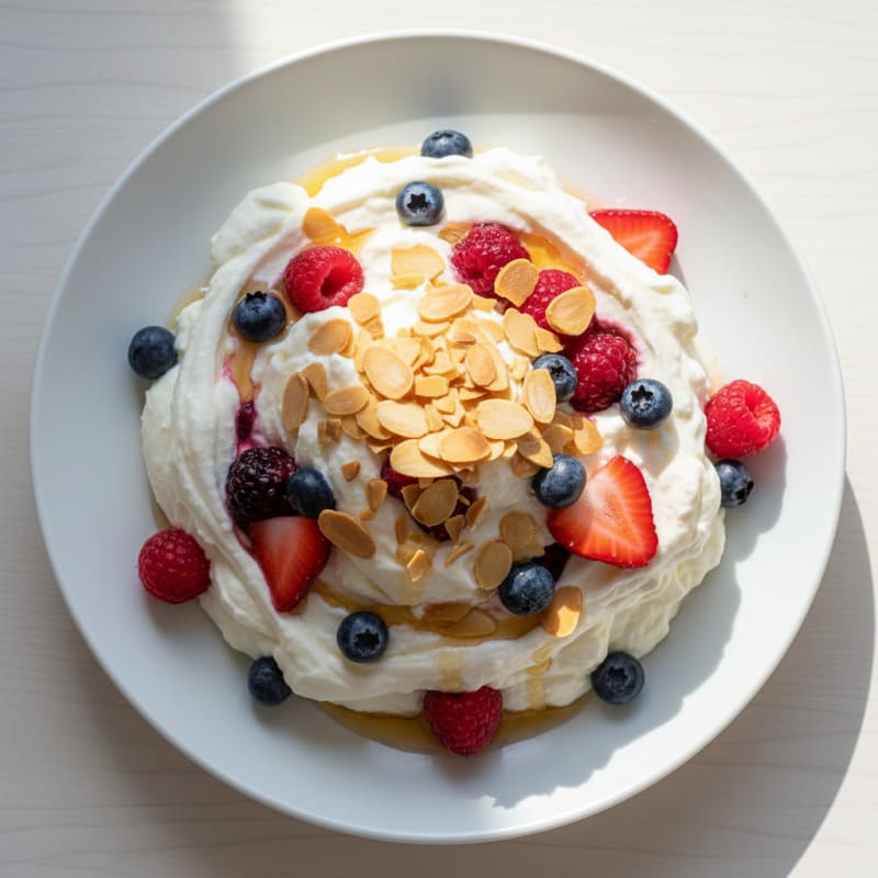 Creamy Greek Yogurt Protein Mousse with Mixed Berries