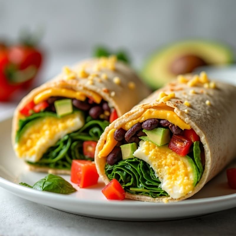 High-Protein Egg and Black Bean Breakfast Burritos