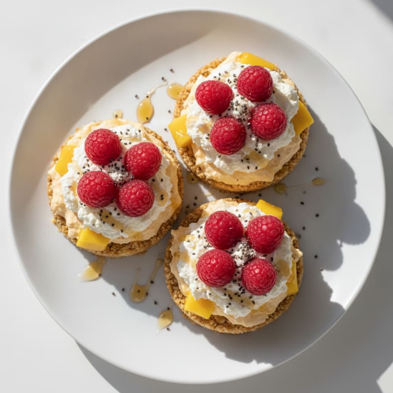 Raspberry Mango Protein Cheesecake Cups