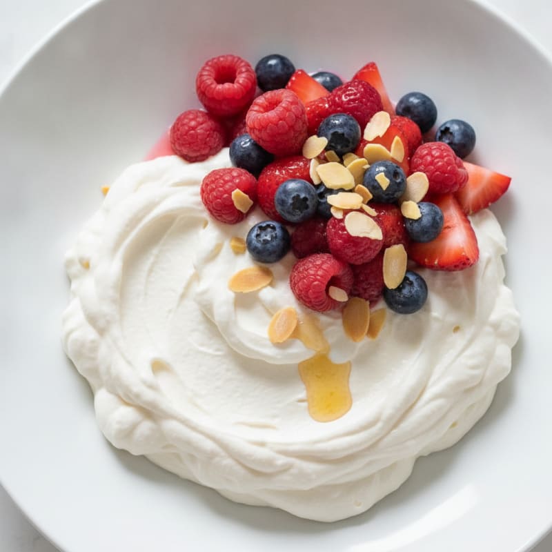 Silky Greek Yogurt Protein Mousse with Mixed Berries