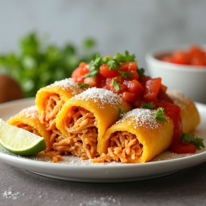 Baked Shredded Chicken Enchiladas with Zesty Sauce