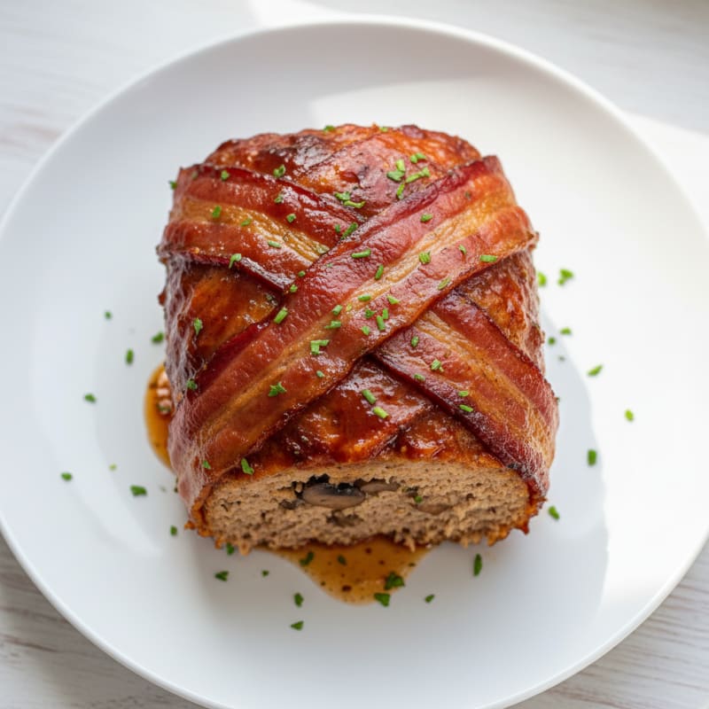 BBQ Bacon-Wrapped Meatloaf with Tangy Glaze