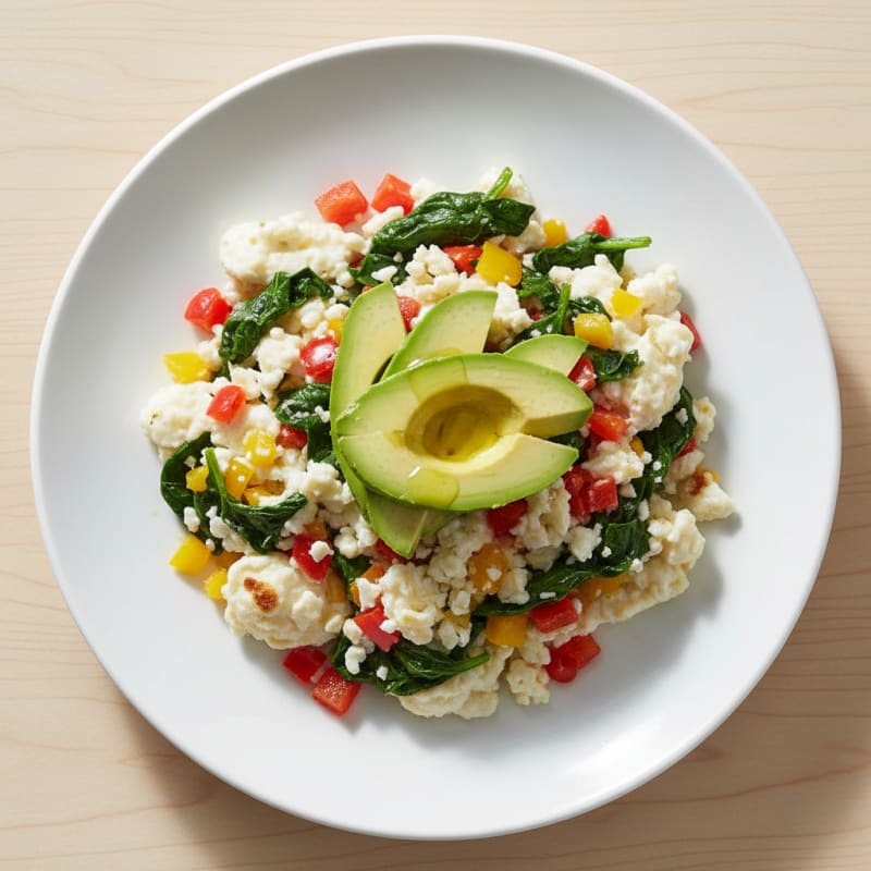 Egg White and Vegetable Scramble with Spinach