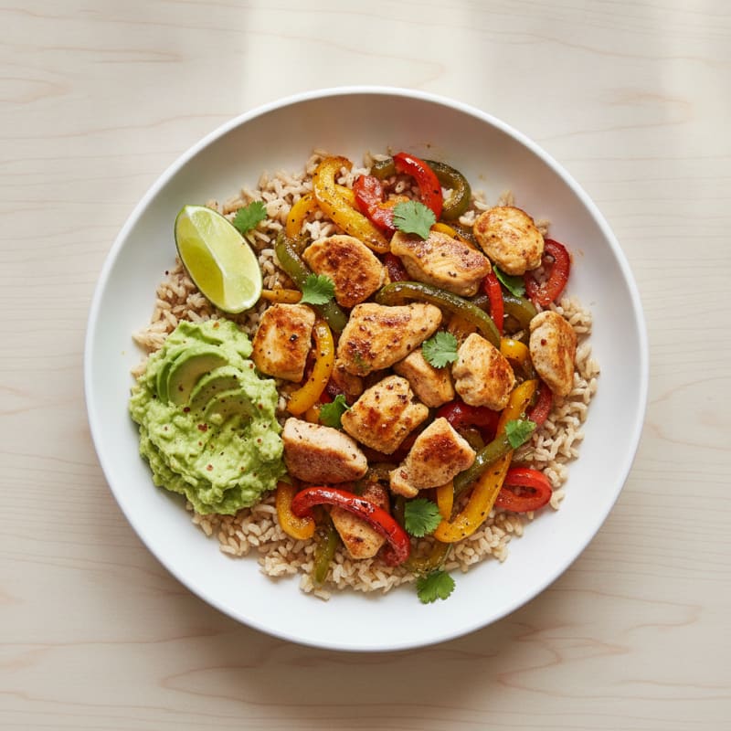 Chicken Fajita Bowl with Roasted Peppers