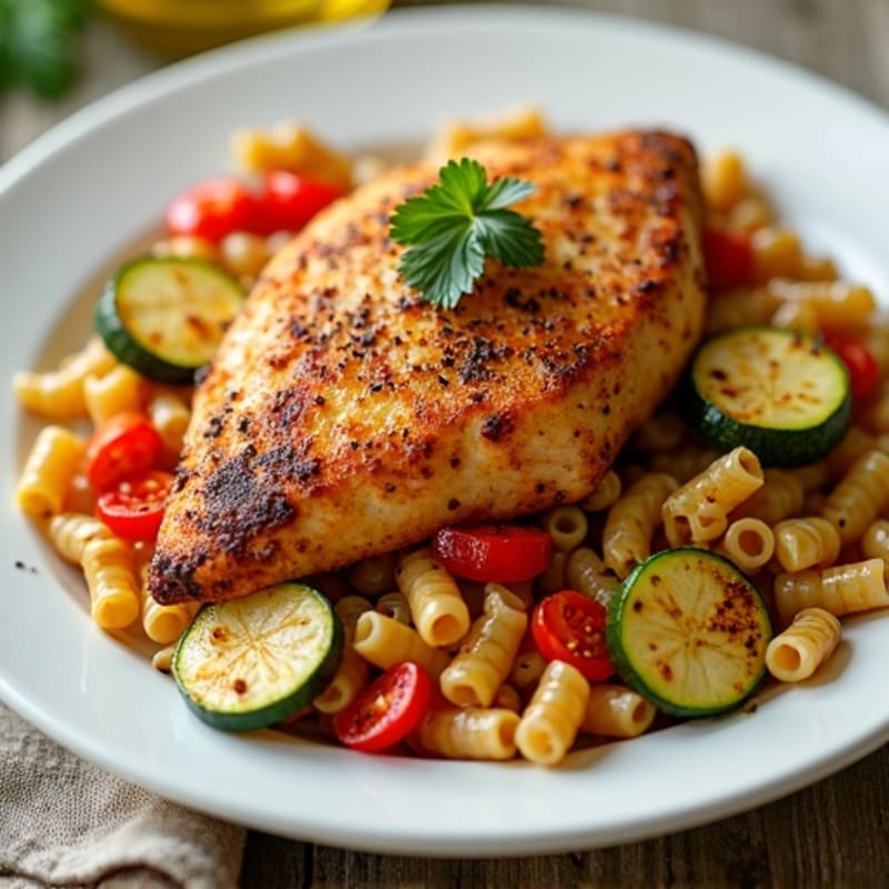 Spicy Cajun Chicken Pasta with Roasted Vegetables