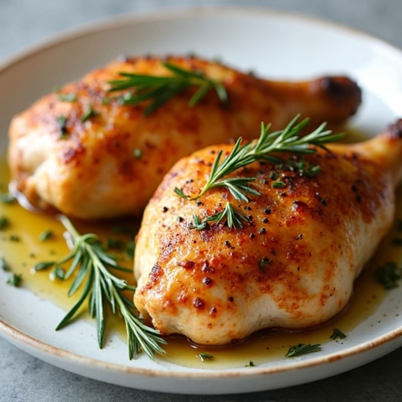 Crispy Herb-Roasted Chicken Thighs with Garlic