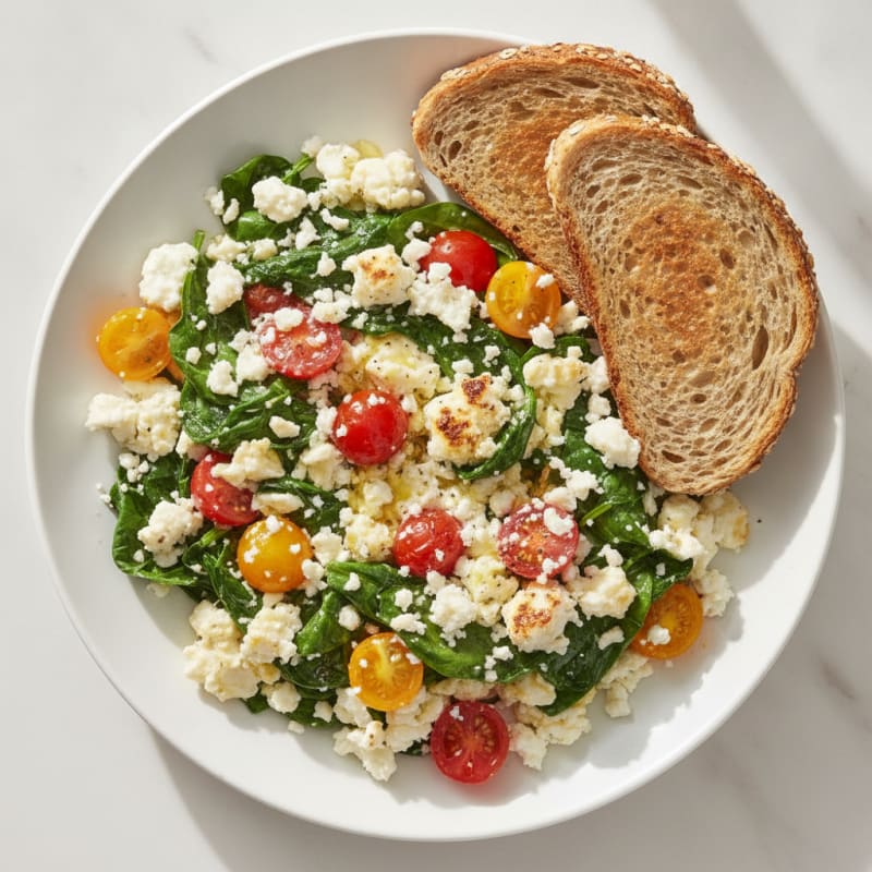 Egg White Scramble with Spinach and Feta