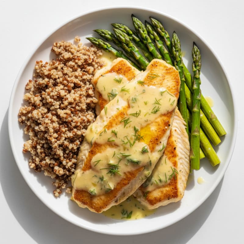 Pan-Seared Tilapia with Lemon-Dill Sauce