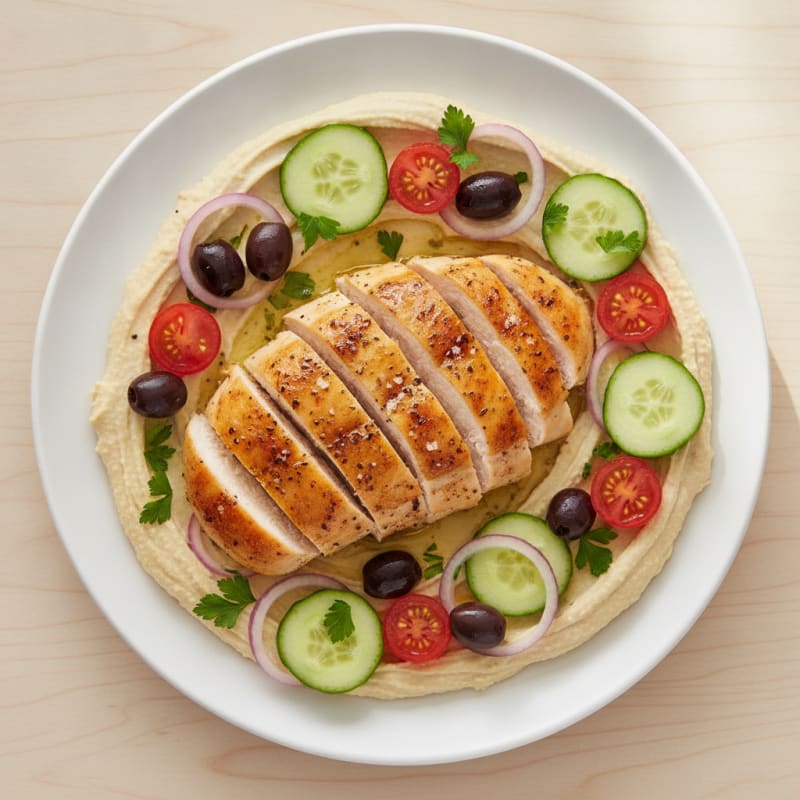 Herb-Roasted Chicken Hummus Platter
