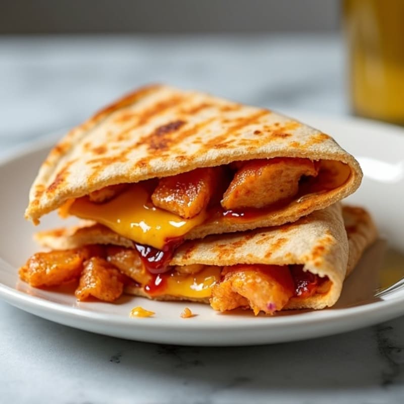 Crispy Whole Wheat Chicken BBQ Quesadilla