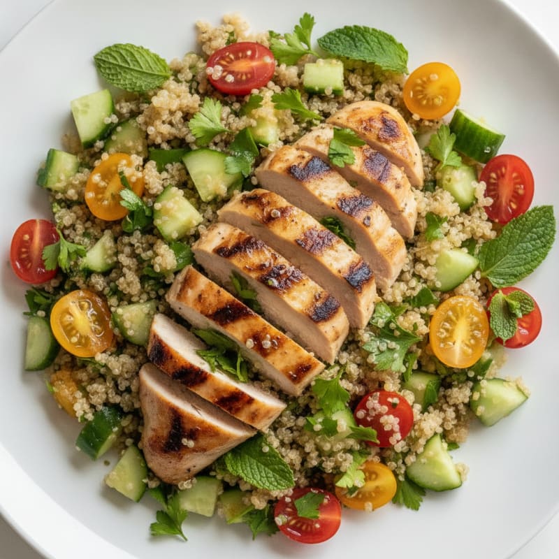 Grilled Chicken and Quinoa Salad with Fresh Herbs