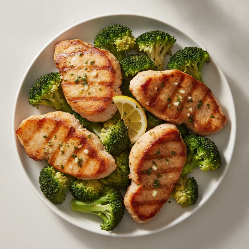 Seared Turkey Cutlets with Steamed Broccoli