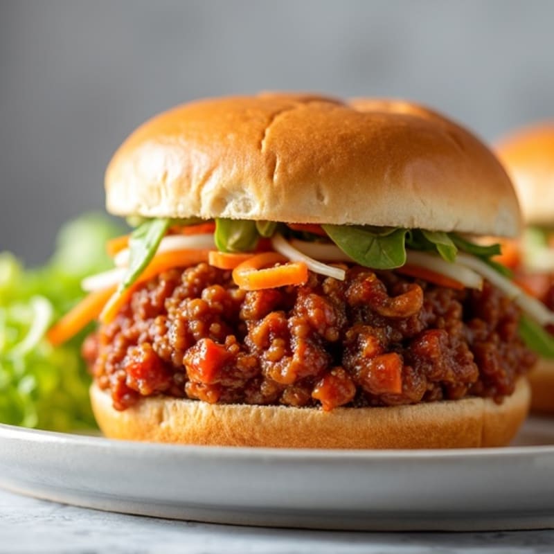 Lean Ground Beef Sloppy Joes with Crunchy Cabbage Slaw