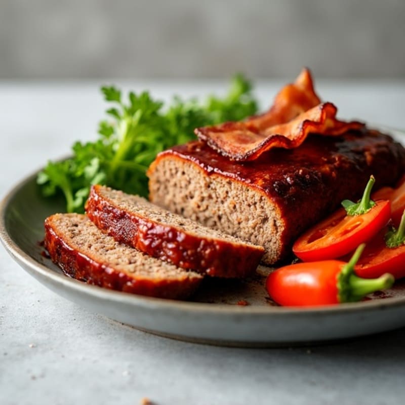 Lean Meatloaf with Smoky BBQ Glaze and Crispy Bacon