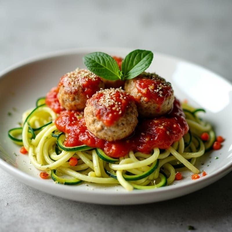 Lean Turkey Meatballs with Zucchini Noodles