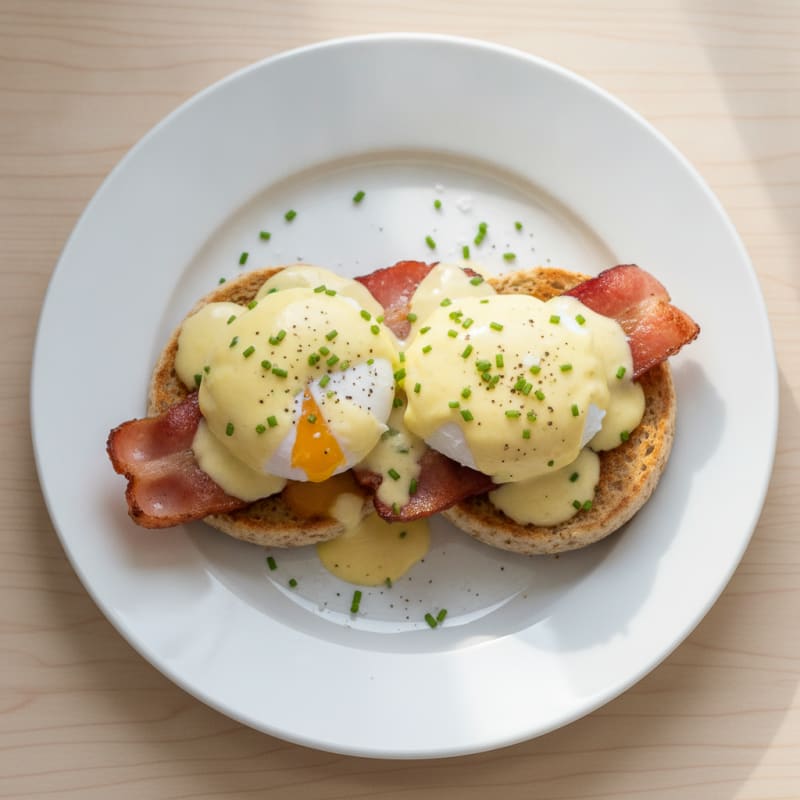 Classic Eggs Benedict with High-Protein Hollandaise