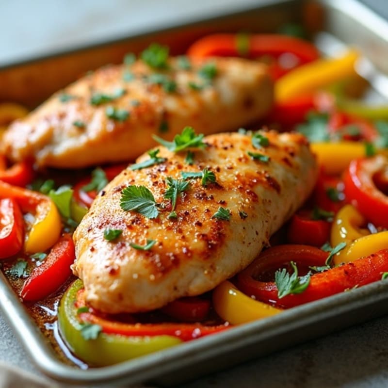 Sheet Pan Zesty Chicken Fajitas with Crispy Bell Peppers