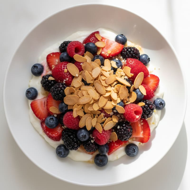 Greek Yogurt Protein Parfait with Mixed Berries