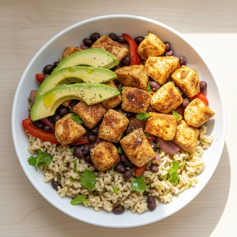 Chicken Burrito Bowl with Cilantro-Lime Rice