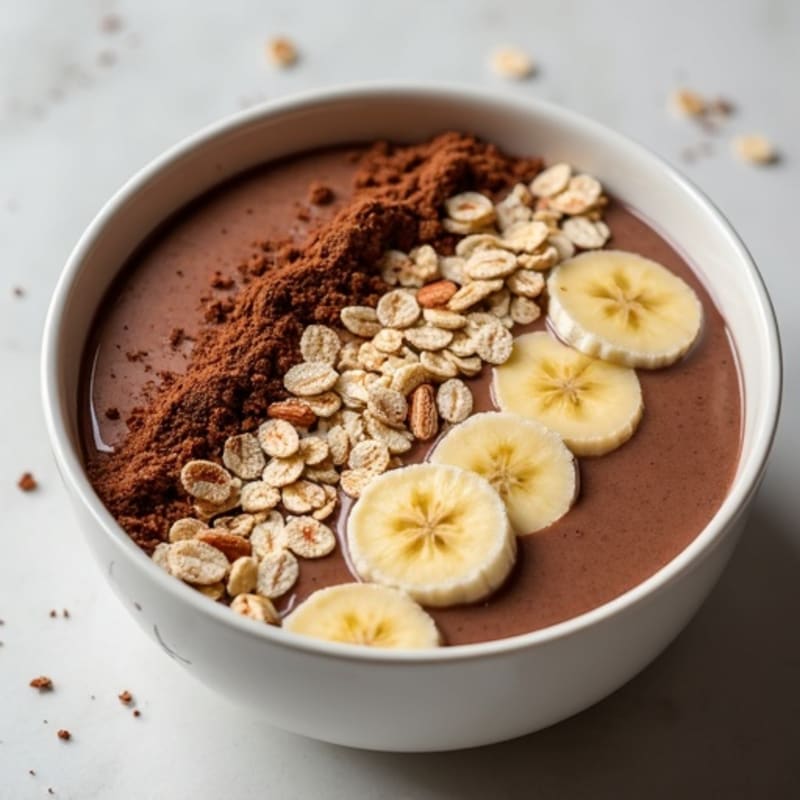 Creamy Chocolate Protein Smoothie Bowl with Crunchy Almonds